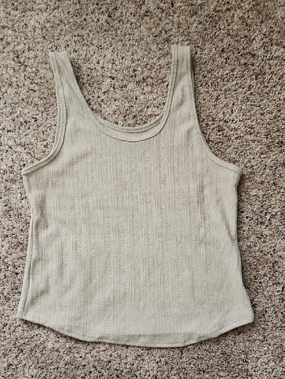 Women’s Ribbed Scoop Neck Tank Top - Cream